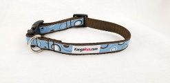 Blue & Brown Orbs on Light Blue - 3/4" Collar