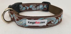 Blue Paisley on Brown - 1" Collar