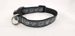 Crazy Love Heart on Black - 1" Collar