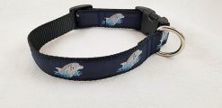 Dolphins on Navy - 1" Collar