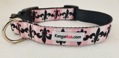 Fleur de Lis Black & Pink - 1" Collar