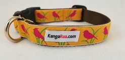 Pink Birds on Goldenrod - 1" Collar