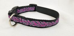 Purple Flames on Black - 1" Collar