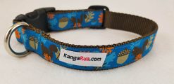 Squirrels & Nuts on Blue - 1" Collar