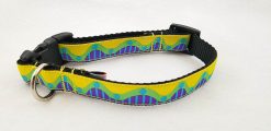 Wavy Dots Yellow Green Purple - 3/4" Collar