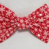 White Snowflakes on Red - Bow Tie