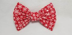 White Snowflakes on Red - Bow Tie